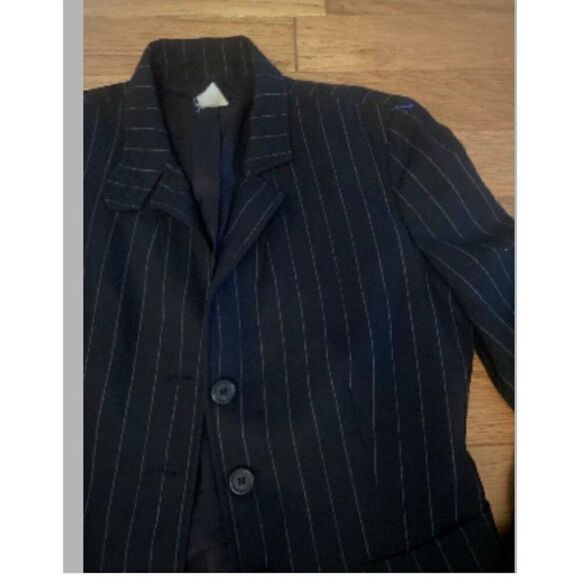 J.Crew Women's Black/White pinstripe Wool Blend button front Blazer Size 6 - Picture 3 of 8